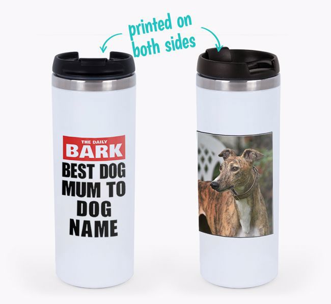 'The Daily Bark: Best Dog Mum' - Photo Upload {breedFullName} Travel Mug